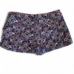 LOFT Navy and Pink Floral Shorts